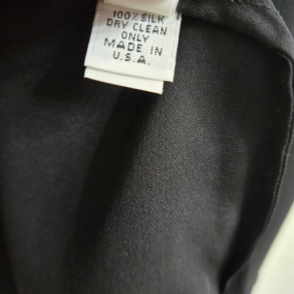 C Major Womens Black Silk Blouse Size 4 Sheer Corpcore Whimsigoth Fairy Grunge - Picture 8 of 10